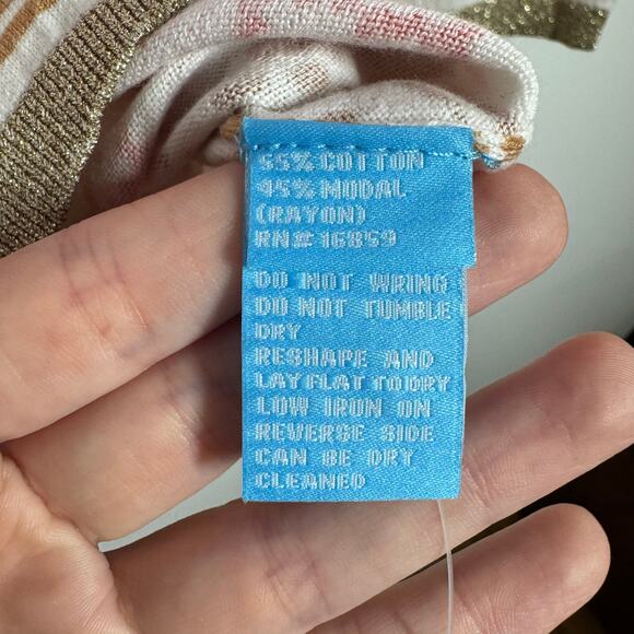 J. McLaughlin Cardigan Sweater Women XS Cotton Blend Pink Geometric Print NWOT - Picture 7 of 9